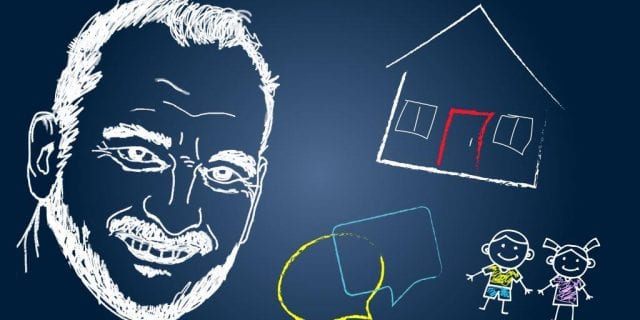 Dessin de Ronald Boudreau avec maison